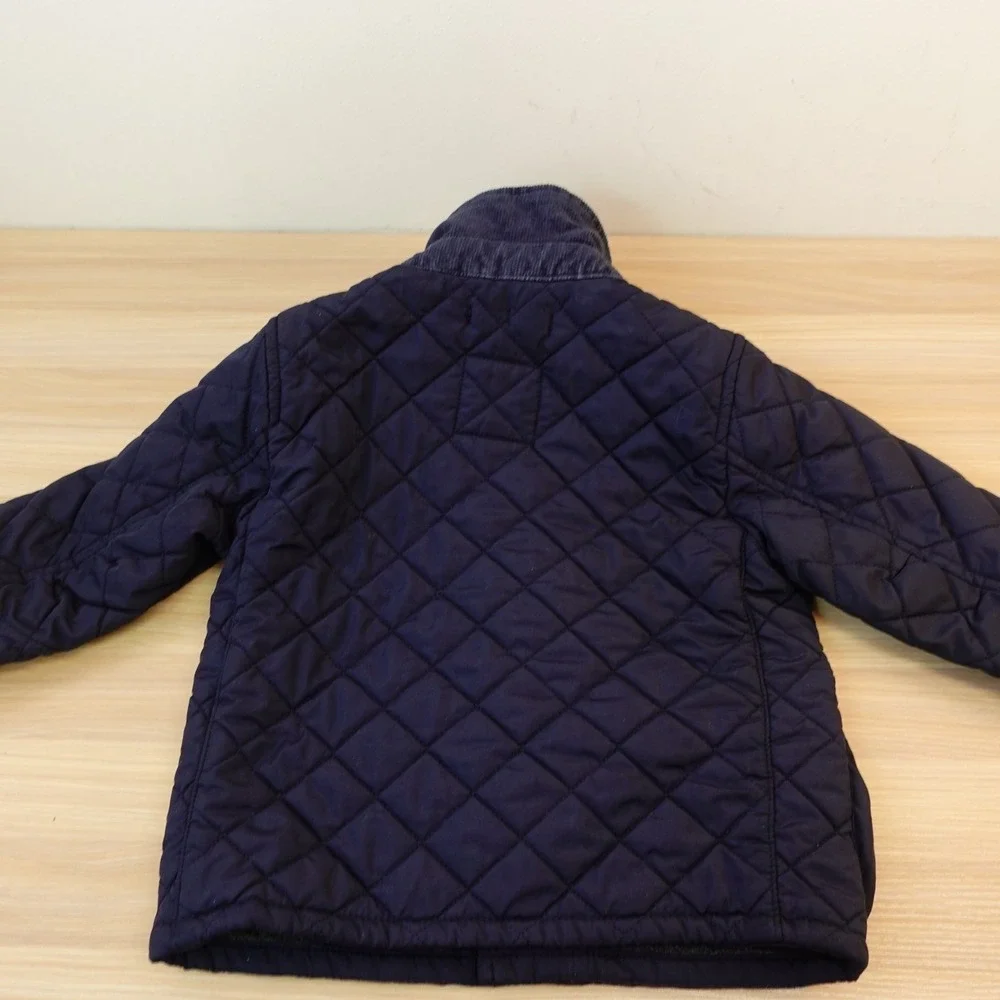 Quilted Barn Jacket Boys 18 24M Navy Blue BABY GAP Corduroy Collar‎ Snap Fleece
